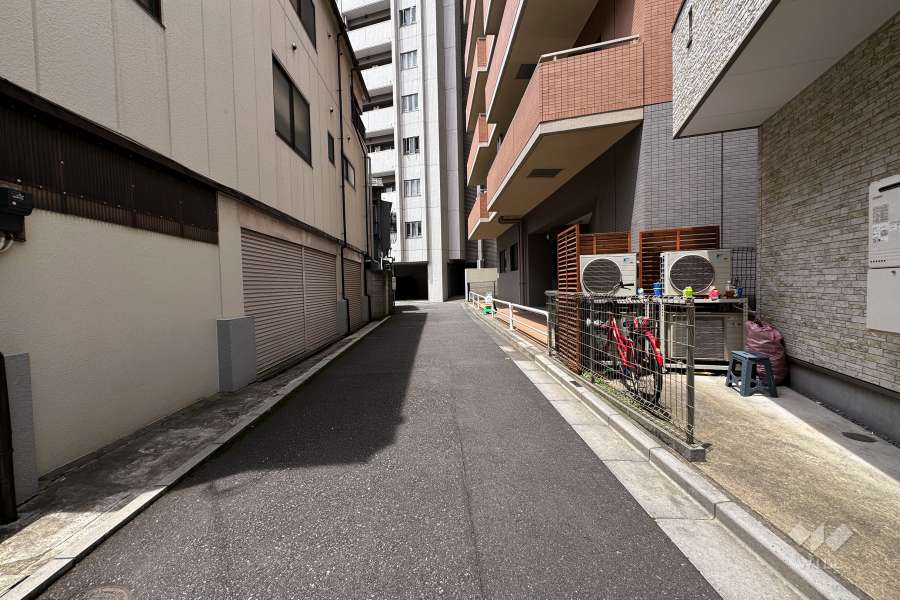敷地東側の前面道路（東側から）