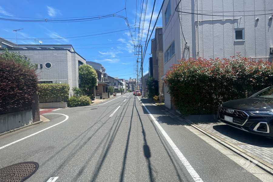 敷地の西側前面道路（南側から）