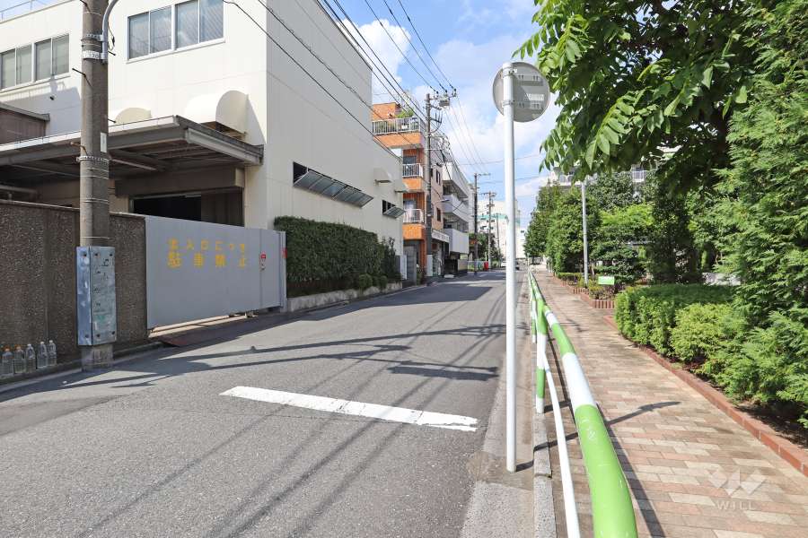 敷地西側の前面道路（南側から）