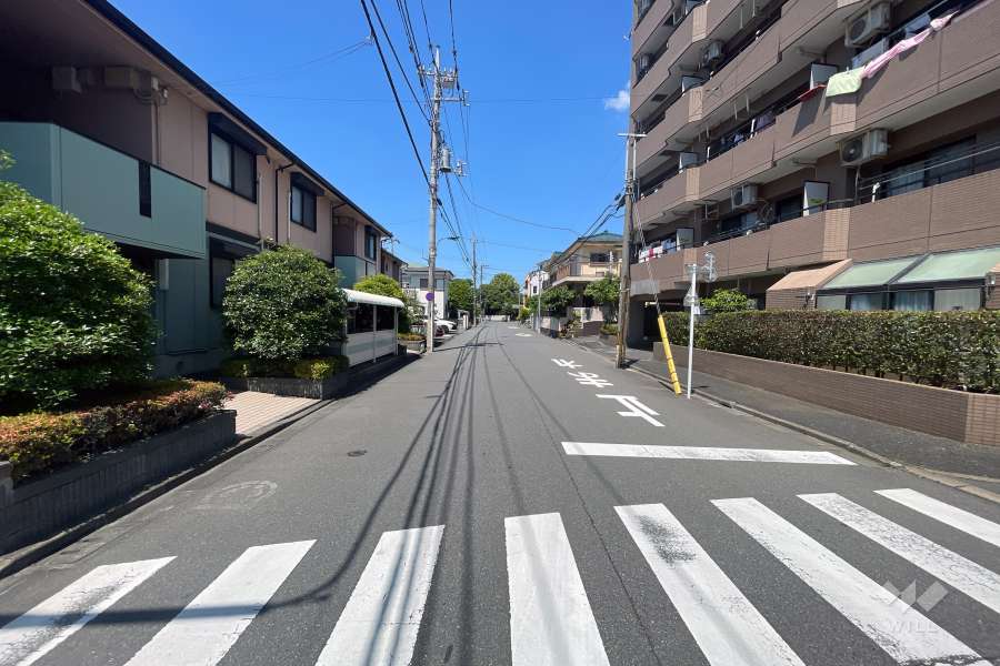 敷地の南側前面道路（東側から）