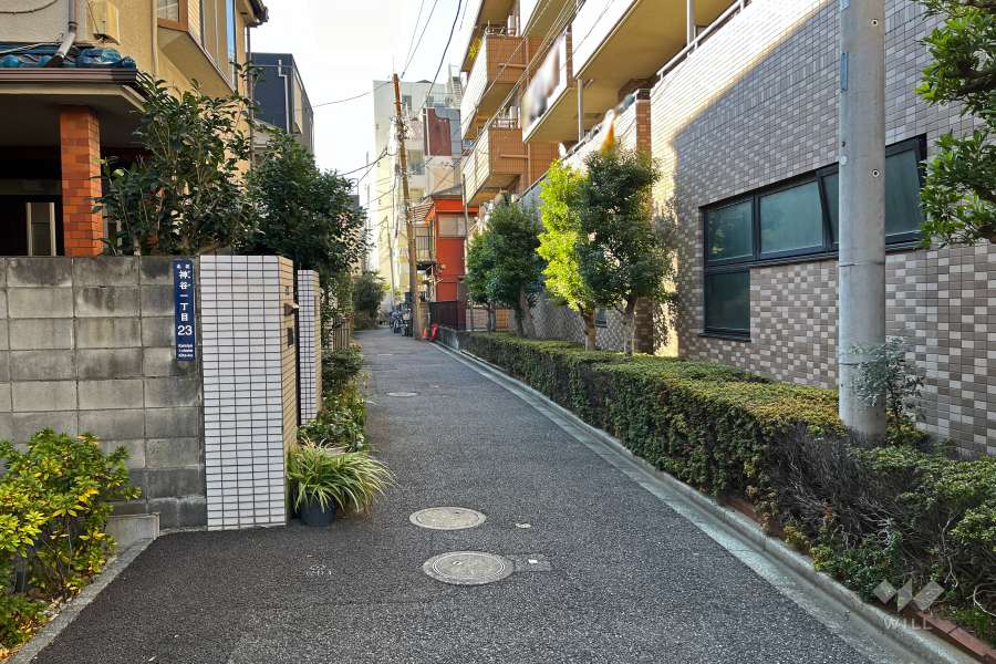 敷地南側の前面道路（東側から）