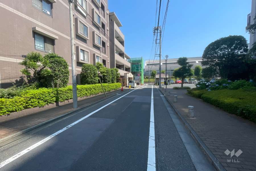 敷地東側の前面道路（南側から）