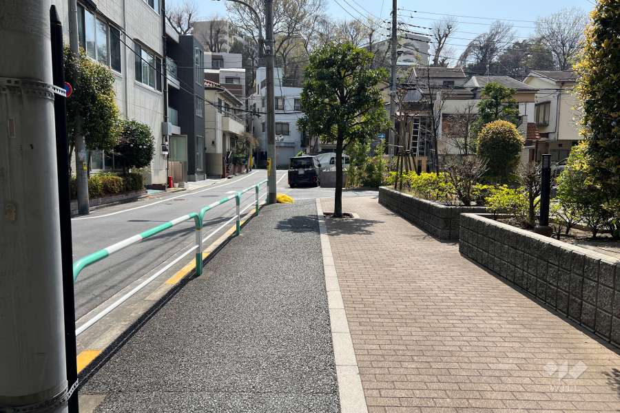 敷地東側の前面道路（北側から）