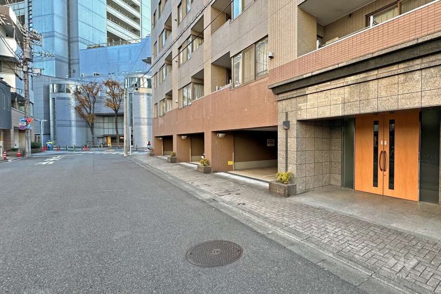 敷地東側の前面道路（北側から）