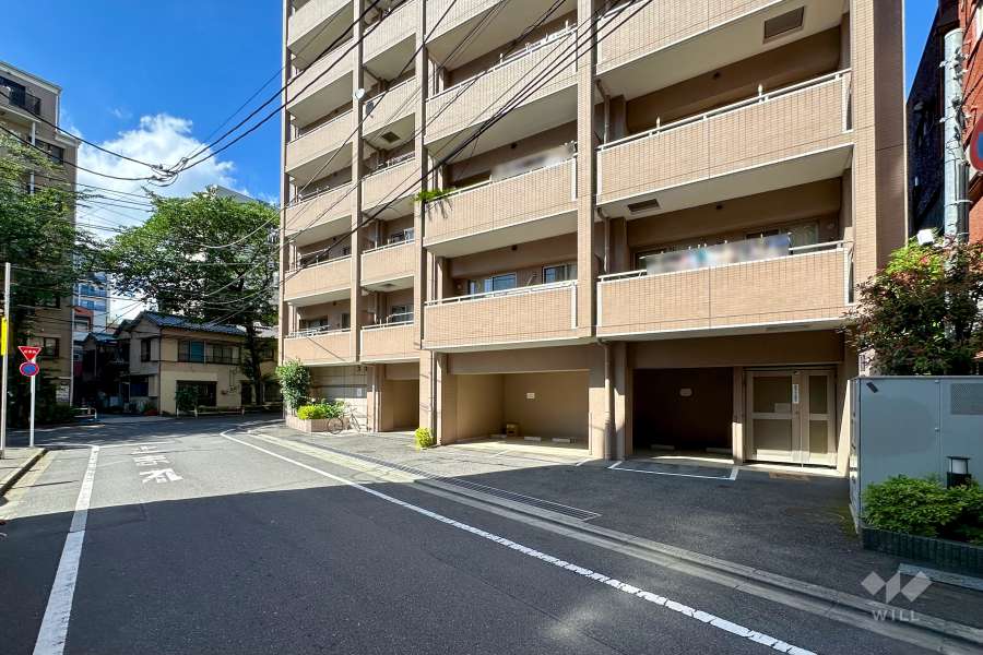 敷地西側の前面道路