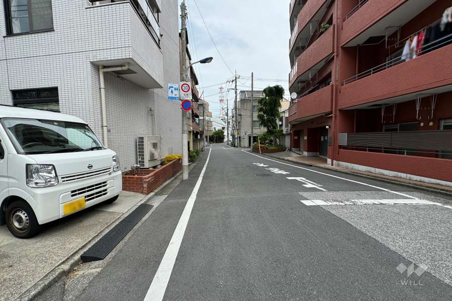 敷地の東側前面道路（南側から）