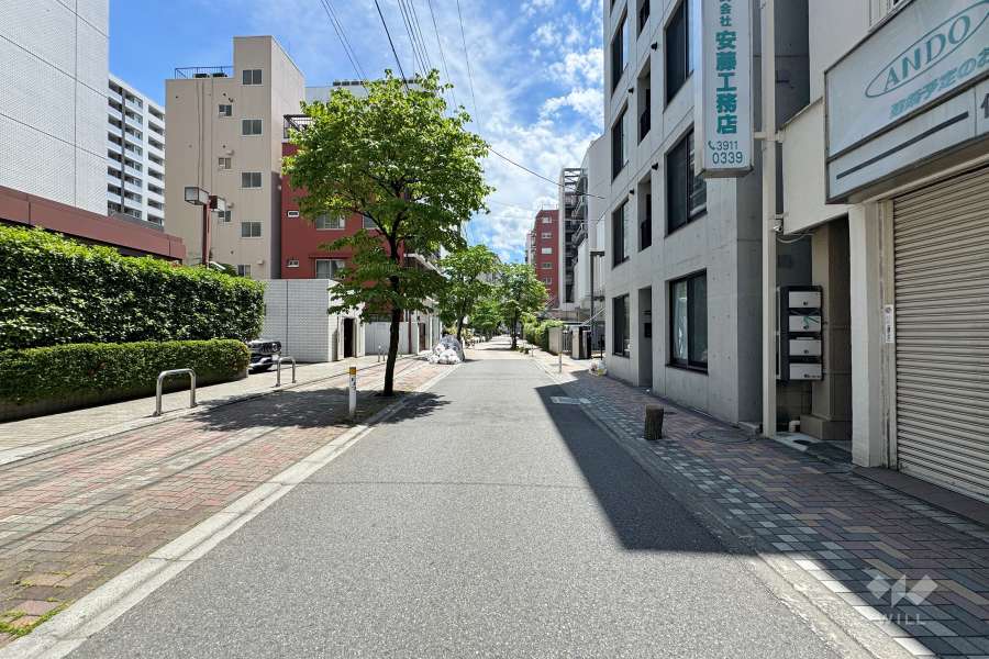 敷地西側の前面道路　