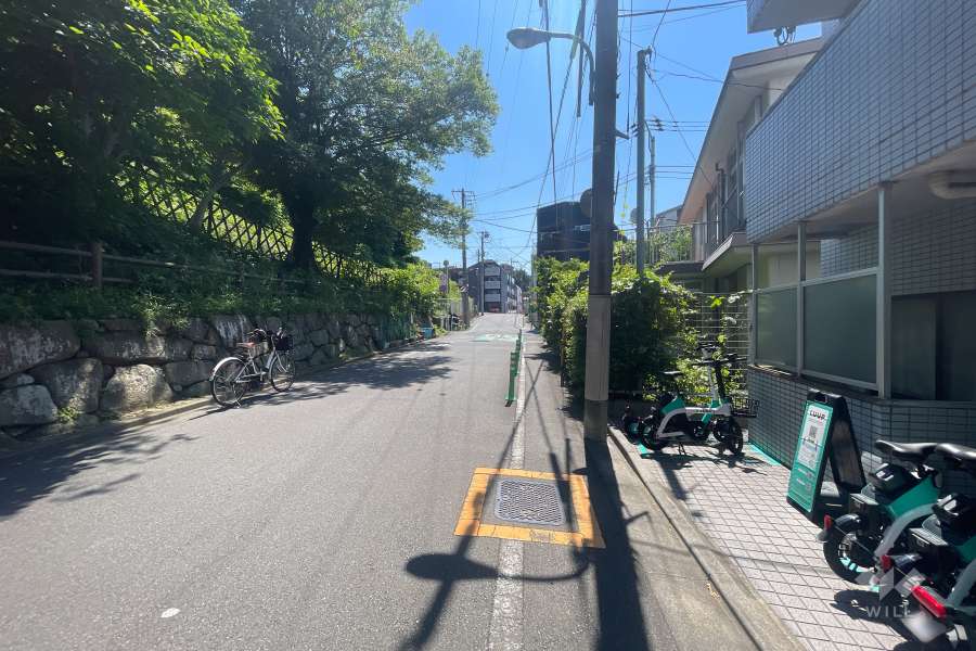 敷地の南側前面道路（東側から）