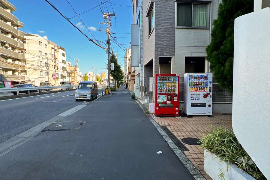 敷地北西側の前面道路（南西側から）