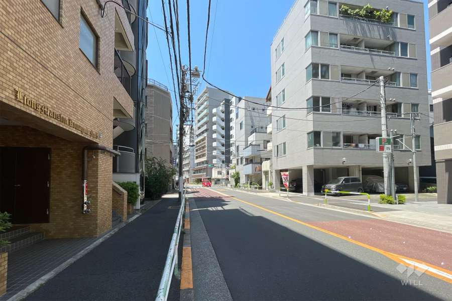 敷地北東側の前面道路　
