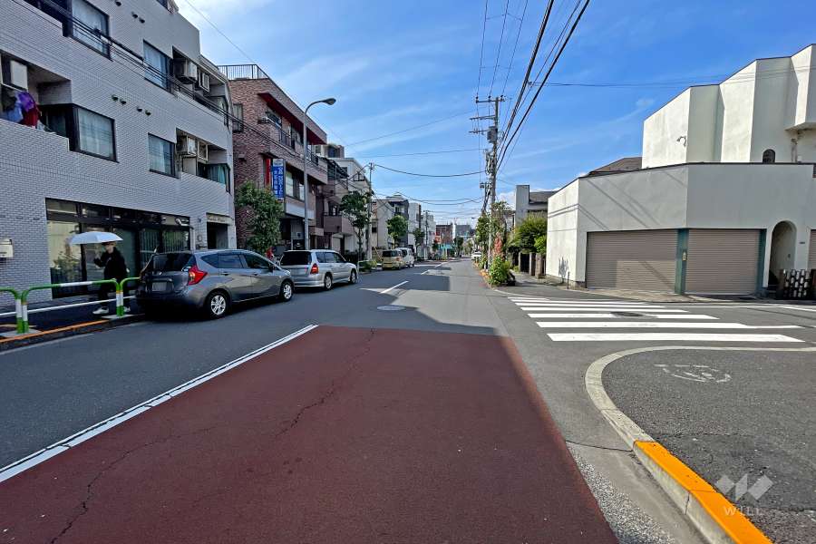 敷地の東側前面道路（北側から）