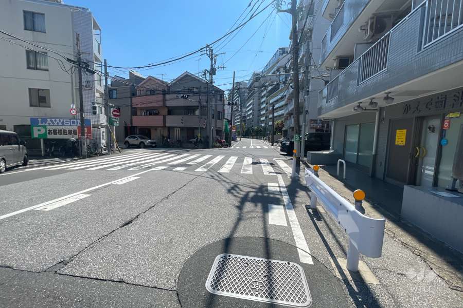 敷地の南側前面道路（東側から）