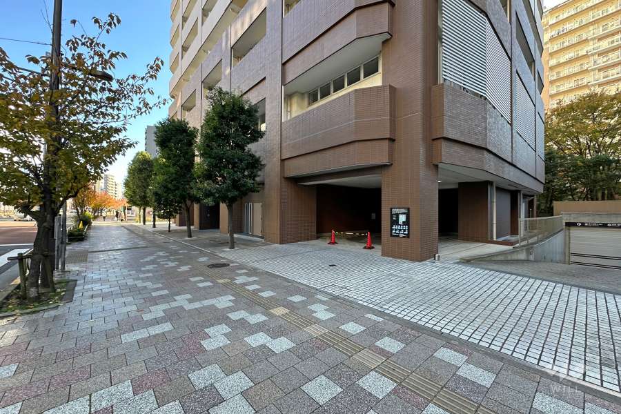 敷地の北東側前面道路（北西側から）