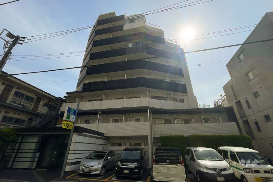 アクサス東十条アジールコートの外観（北東側から）