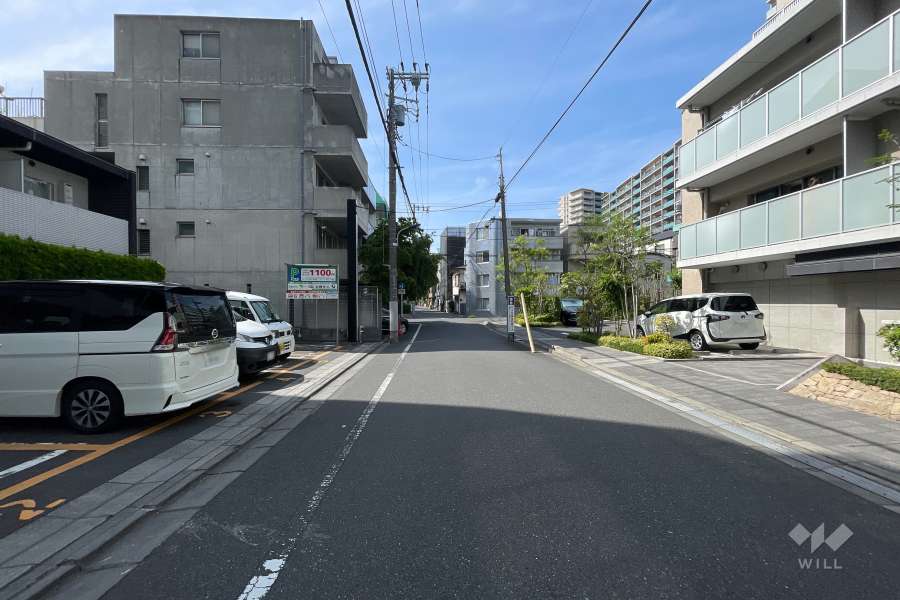 敷地の東側前面道路（南側から）