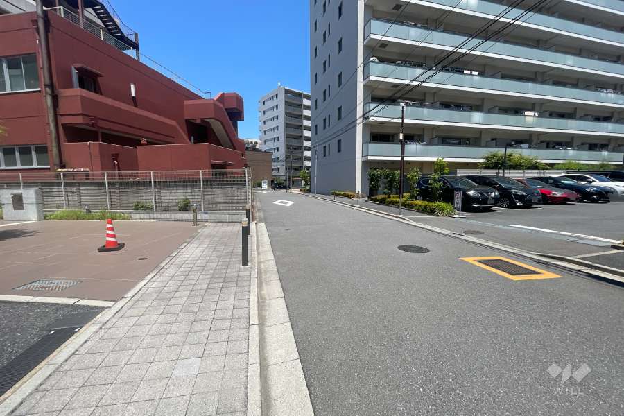 敷地の西側前面道路（南側から）