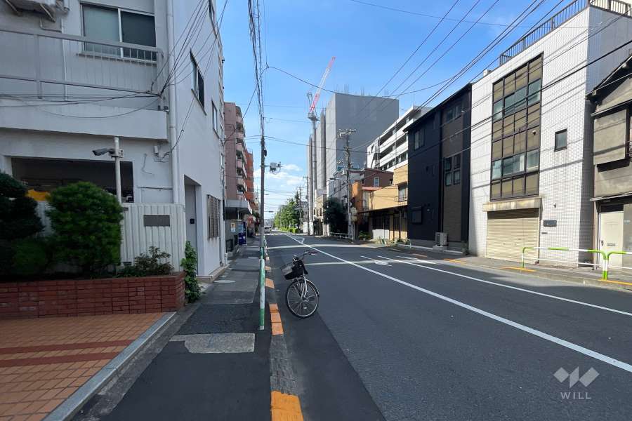 敷地の東側前面道路（南側から）