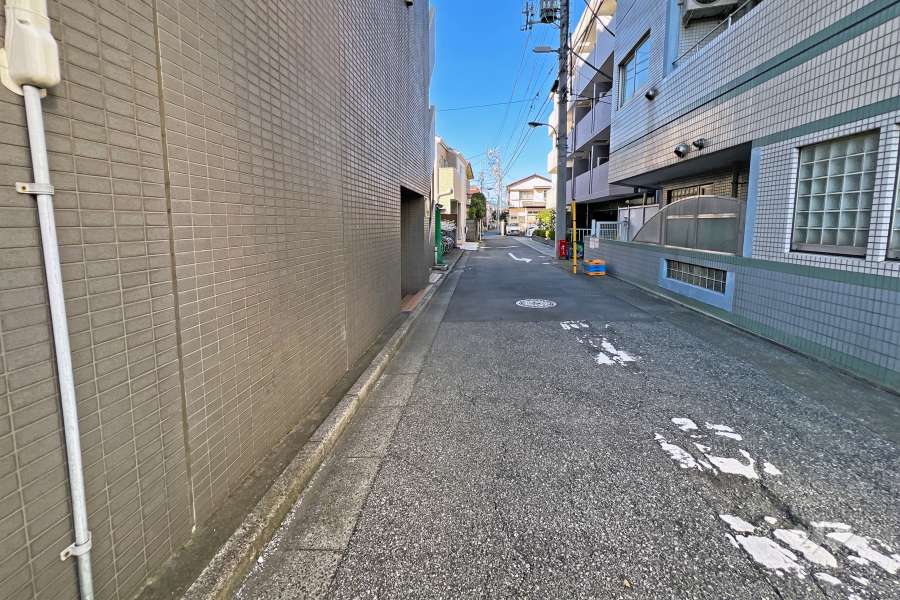 敷地の東側前面道路（南側から）