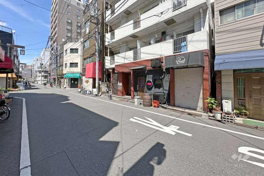 敷地西側の前面道路（南側から）