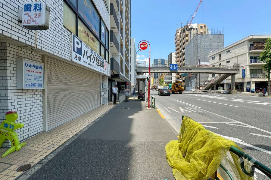 敷地東側の前面道路（南側から）