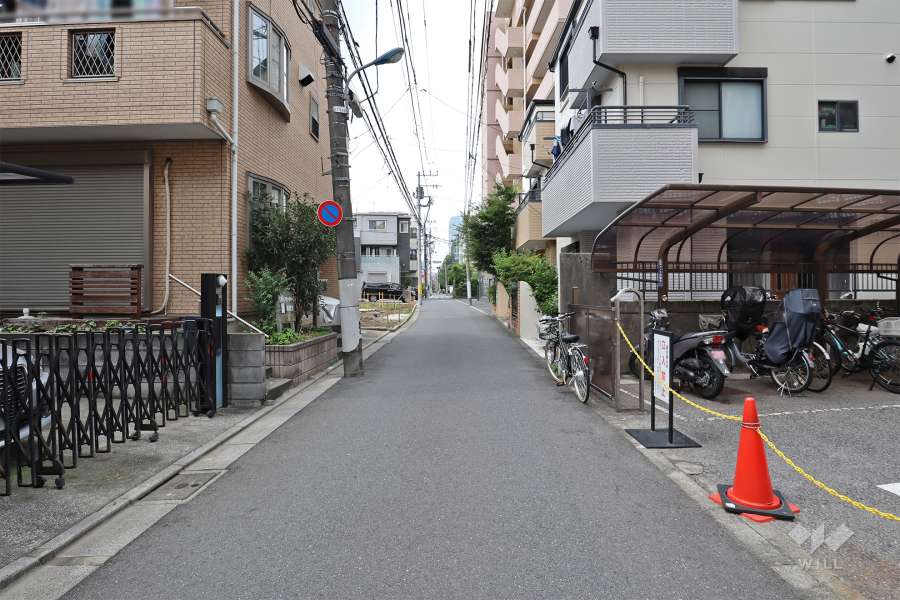 敷地西側の前面道路（南側から）