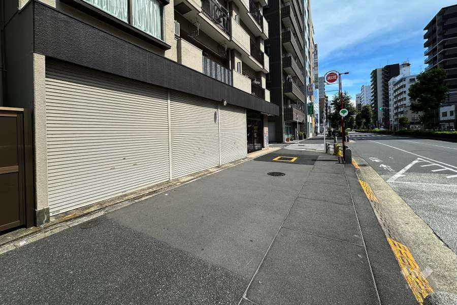 敷地西側の前面道路（北側から）