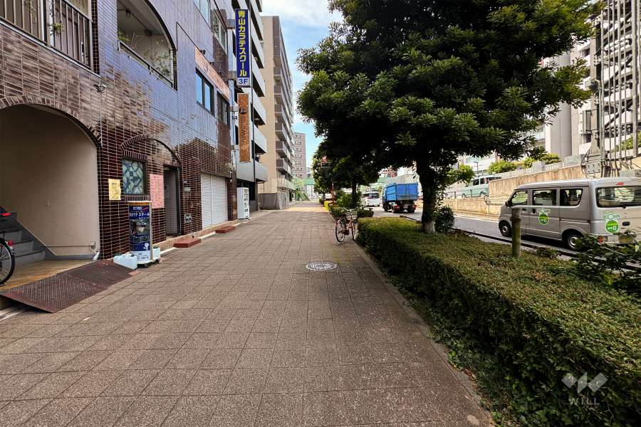 敷地北東側の前面道路（南東側から）