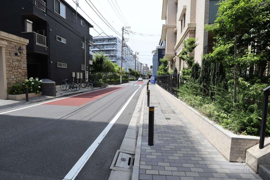 敷地東側の前面道路（北側から）