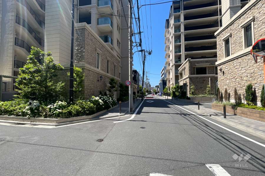 敷地西側の前面道路　