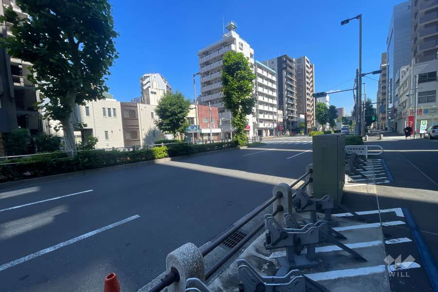 敷地西側の前面道路（南側から）
