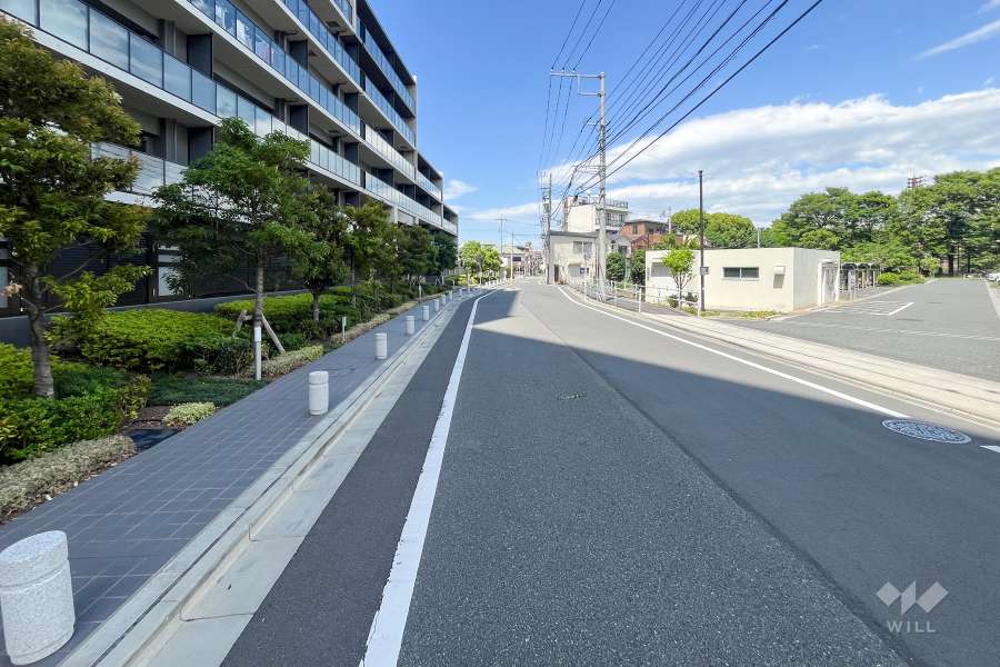 敷地南東側の前面道路(南側から)