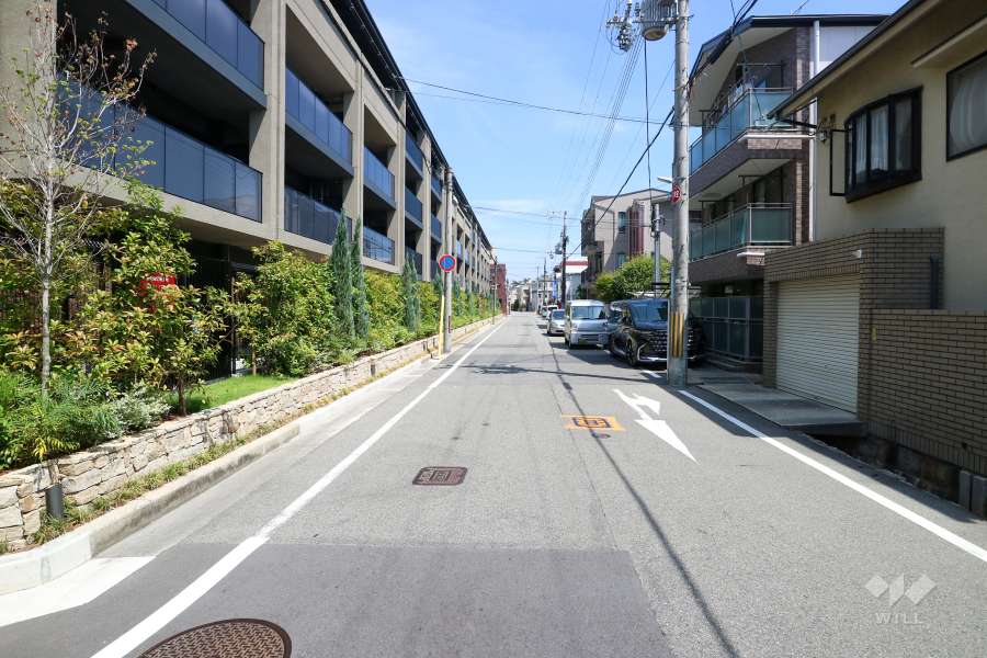 敷地南側の前面道路（西側から）