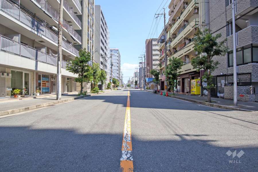 敷地北側の前面道路（西側から）