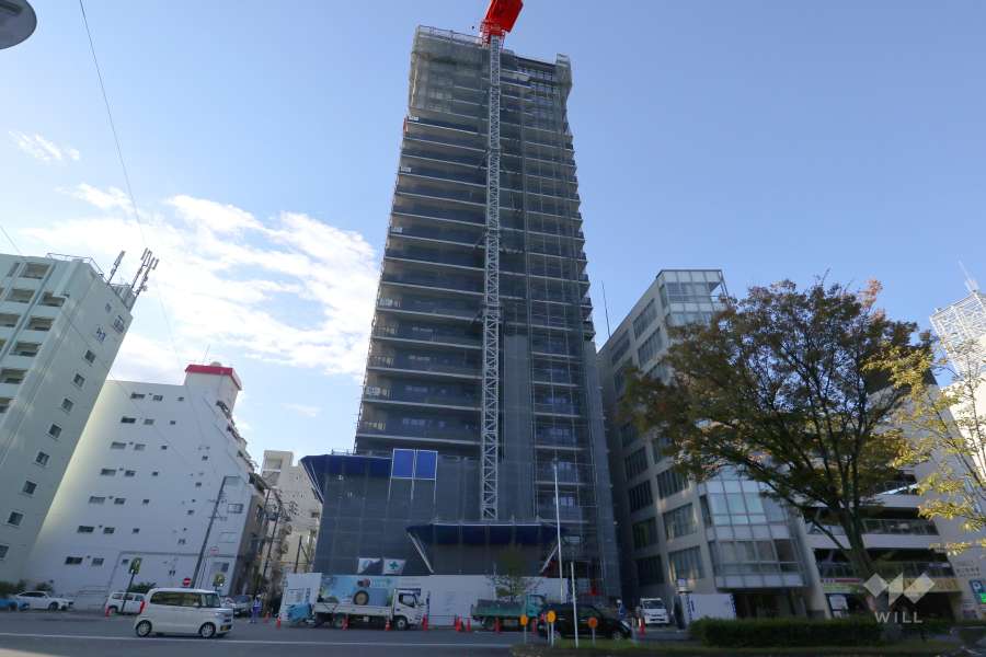プラウドタワー久屋大通公園南の外観（東側から）※2024年11月現在、建築中です。
