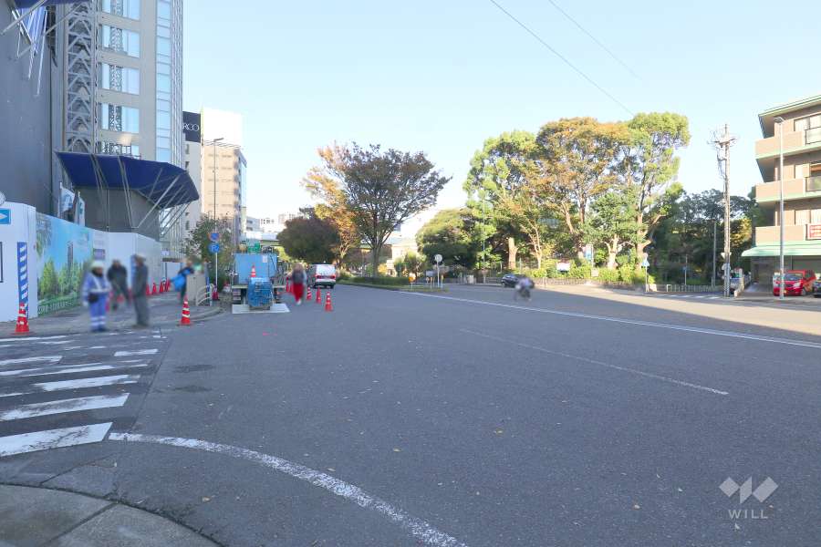 敷地東側の前面道路（南側から）