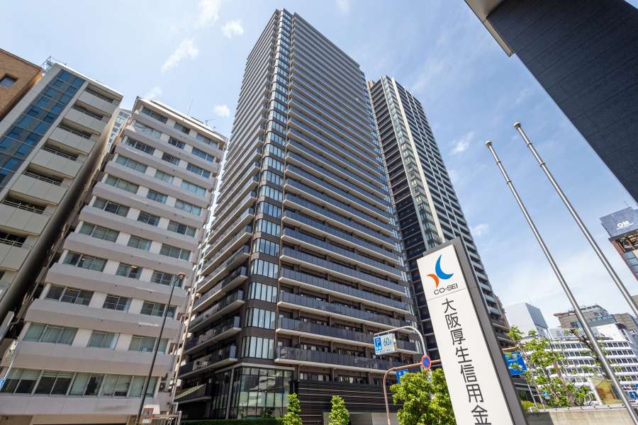 ブランズタワー・ウェリス心斎橋ＳＯＵＴＨの外観（南東側から）