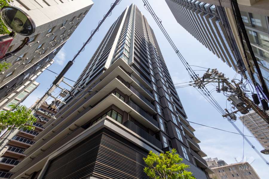 ブランズタワー・ウェリス心斎橋NORTHの外観（南西側から）