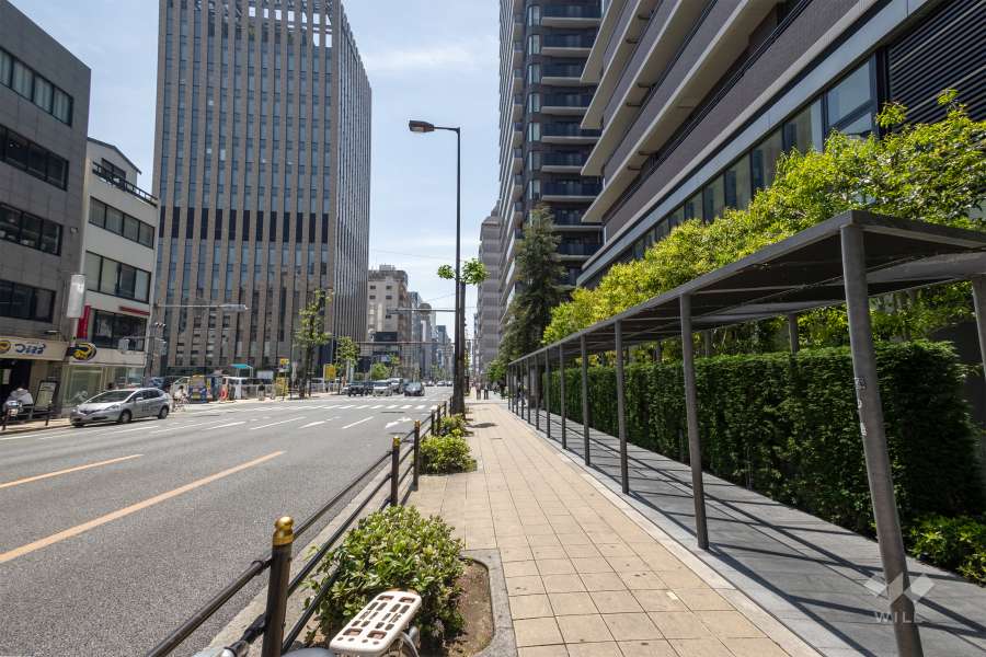 敷地の東側前面道路（北側から）