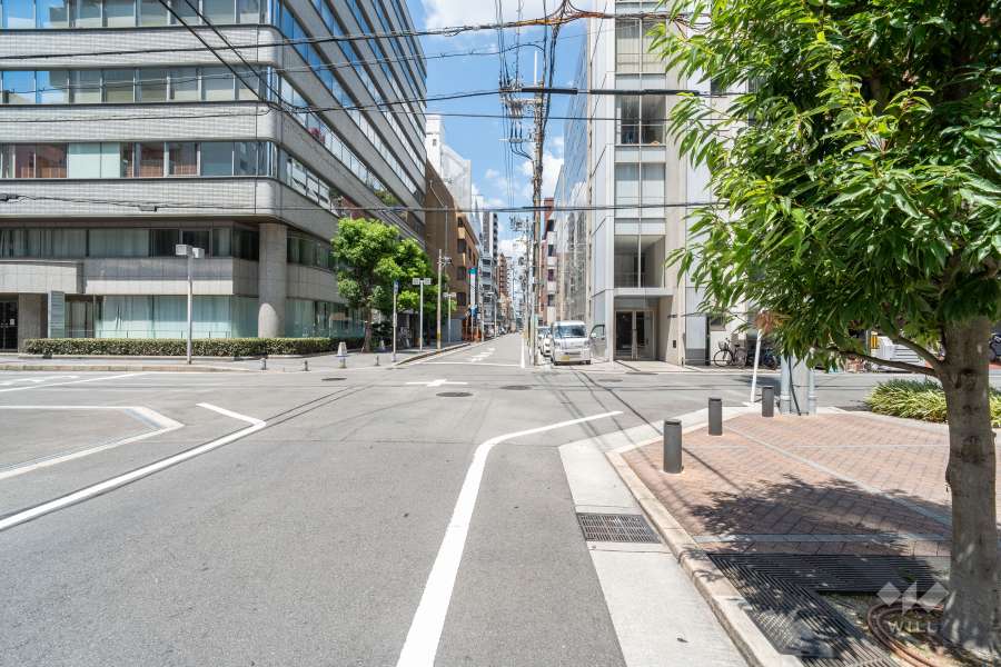 敷地東側の前面道路（南側から）