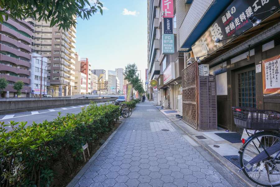 敷地の東側前面道路（北側から）