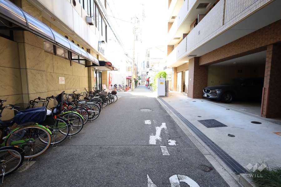 敷地南側の前面道路(東側から)