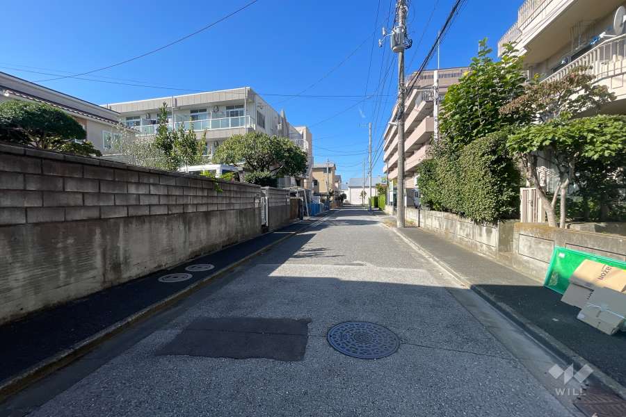 敷地の南側前面道路（東側から）