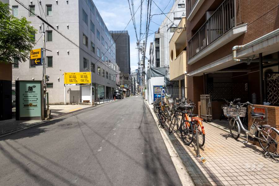 敷地の西側前面道路（南側から）