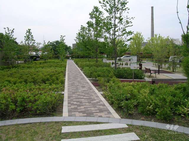 ノースフィールドとサウスフィールドの間にある公園