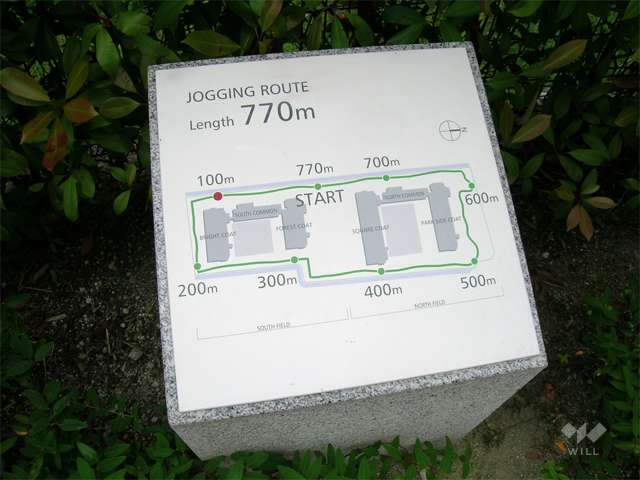敷地内にはジョギングロードがあります。