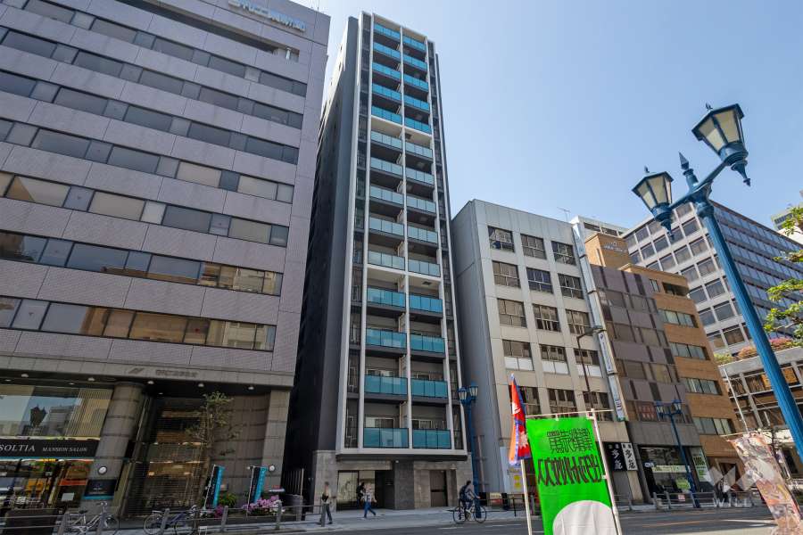 ソルティア天満橋駅前の外観（北東側から）