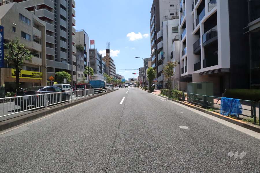 敷地南東側の前面道路　