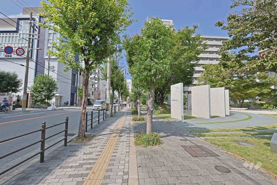 敷地の南側前面道路（東側から）