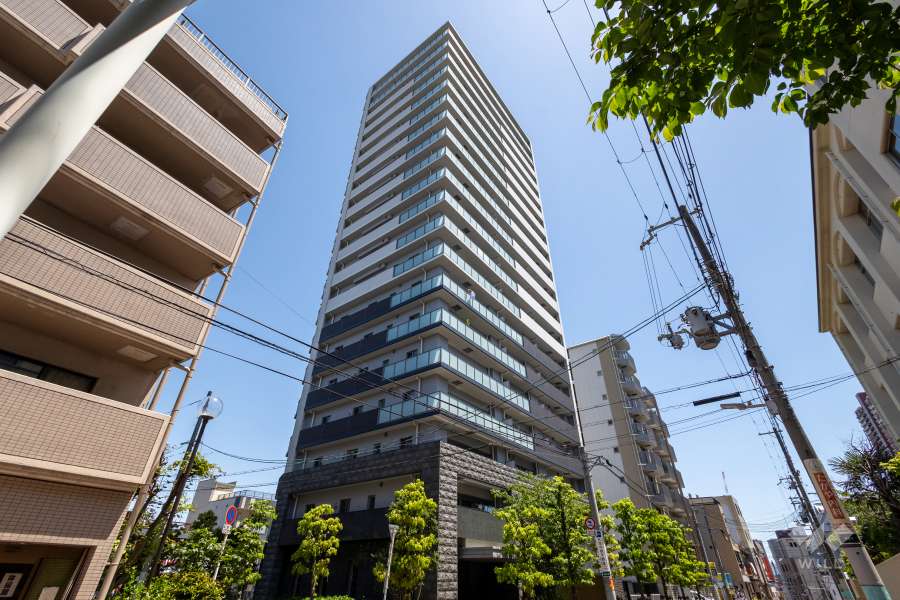 ライオンズタワー大阪三の丸森ノ宮レジデンスの外観（南西側から）