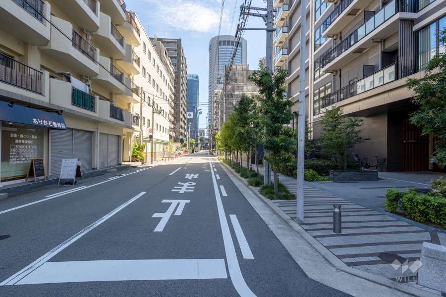 敷地北側の前面道路